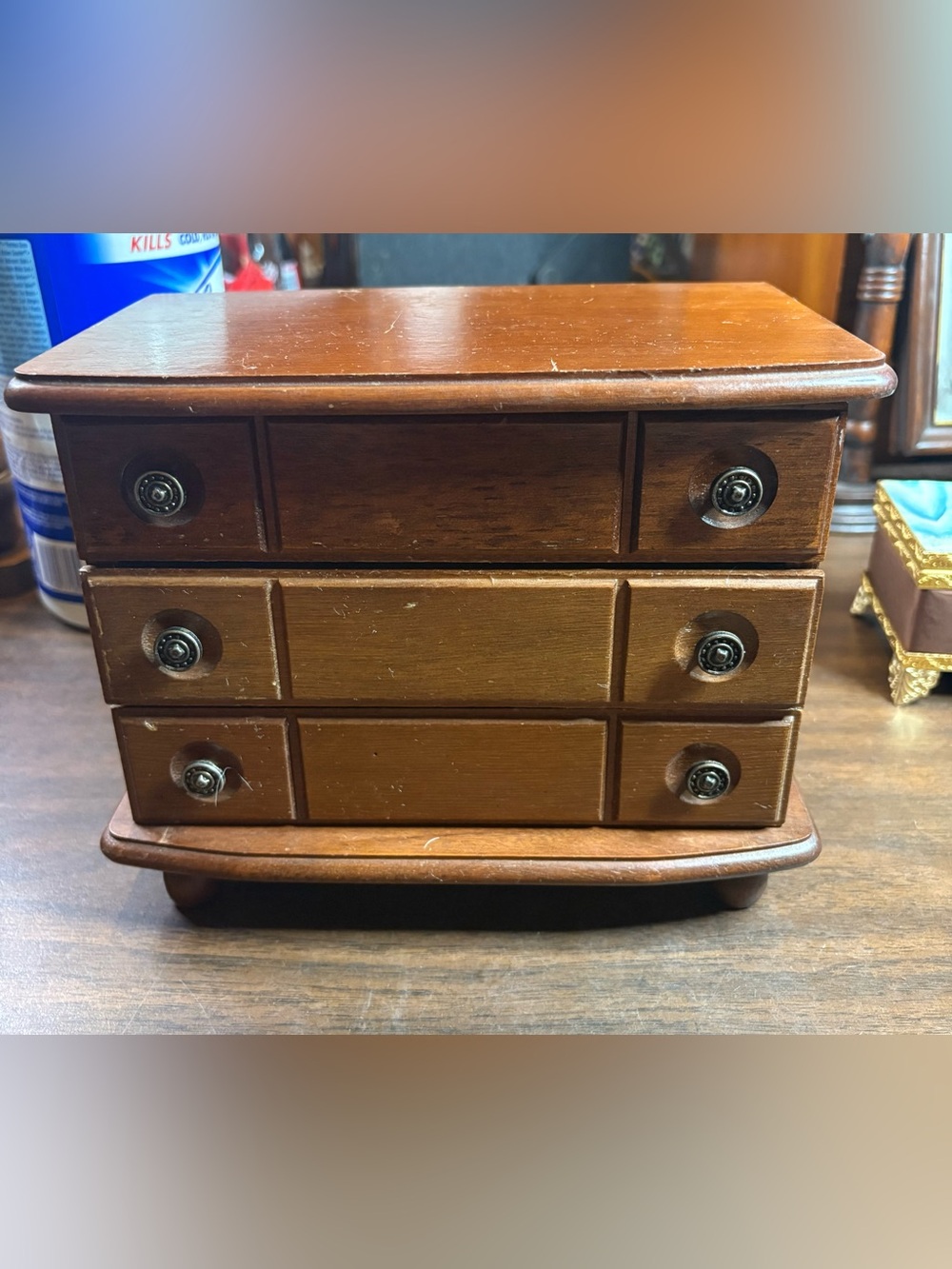 Vintage Wooden Jewelry Box